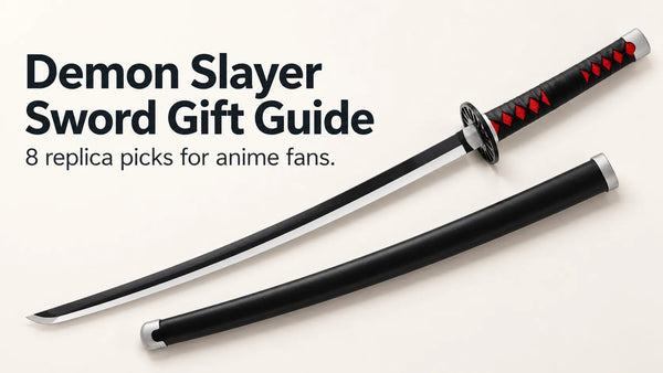 Tanjiro’s Demon Slayer sword replica with a matching black scabbard.