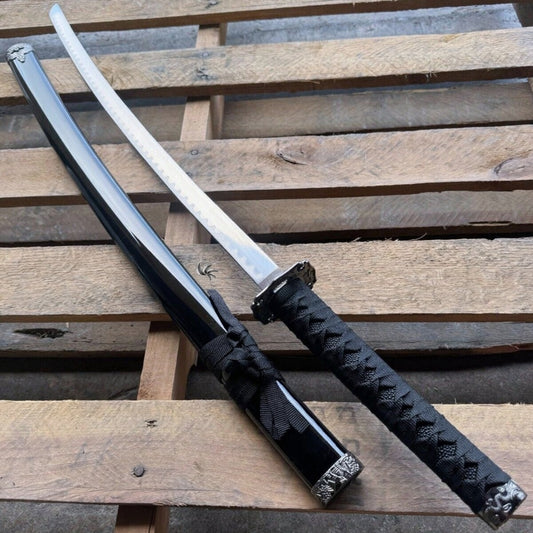 Samurai Ninja Bushido Katana – Black Dragon Katana with Black Scabbard