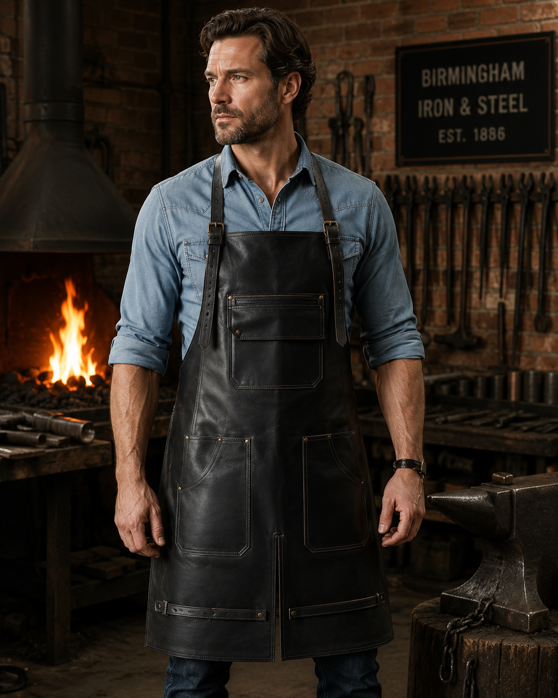  Blaze Craft Leather Blacksmith Apron