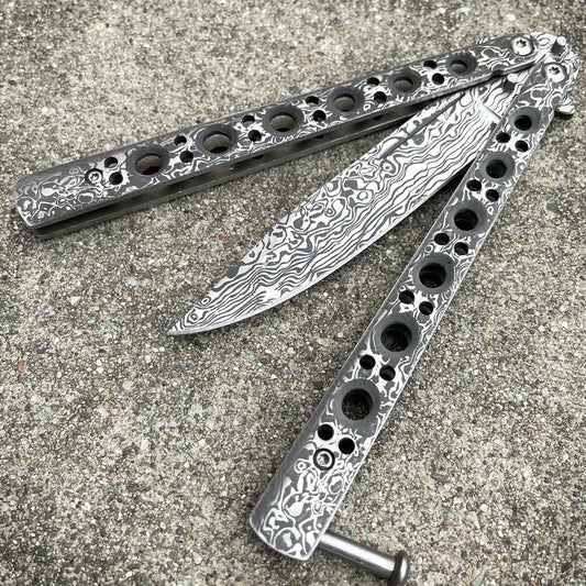Scorpion Balisong Butterfly Knife - Damascus Edition