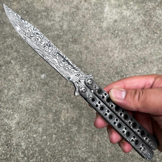 Scorpion Balisong Butterfly Knife - Damascus Edition