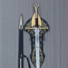 Museum Collection Anduril Sword of Aragorn With Wall Mount and Scabbard