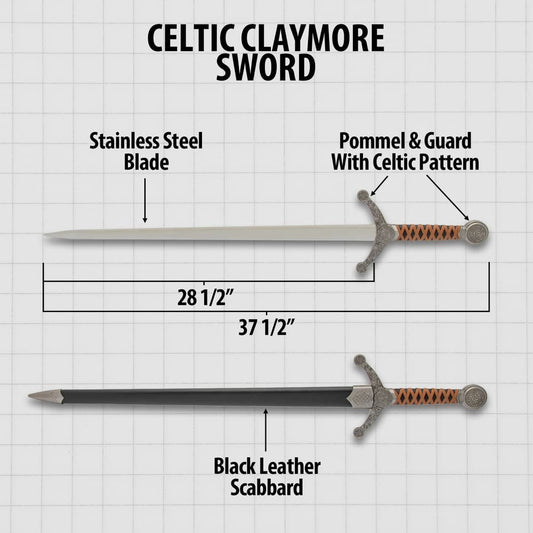 Celtic Claymore Sword – Medieval Two-Handed Sword Replica