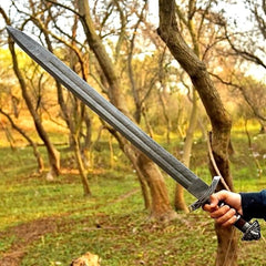 Damascus Steel Viking Northmen Sword with Scabbard