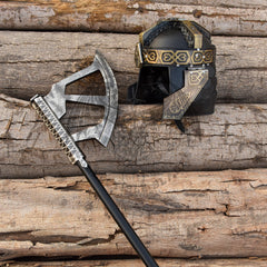 Walking Axe and Gimli Helmet Set from Lotr