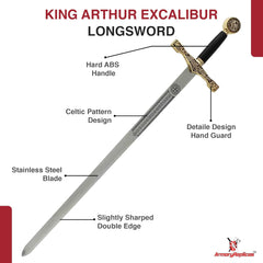 King Arthur Excalibur Replica Longsword Gold