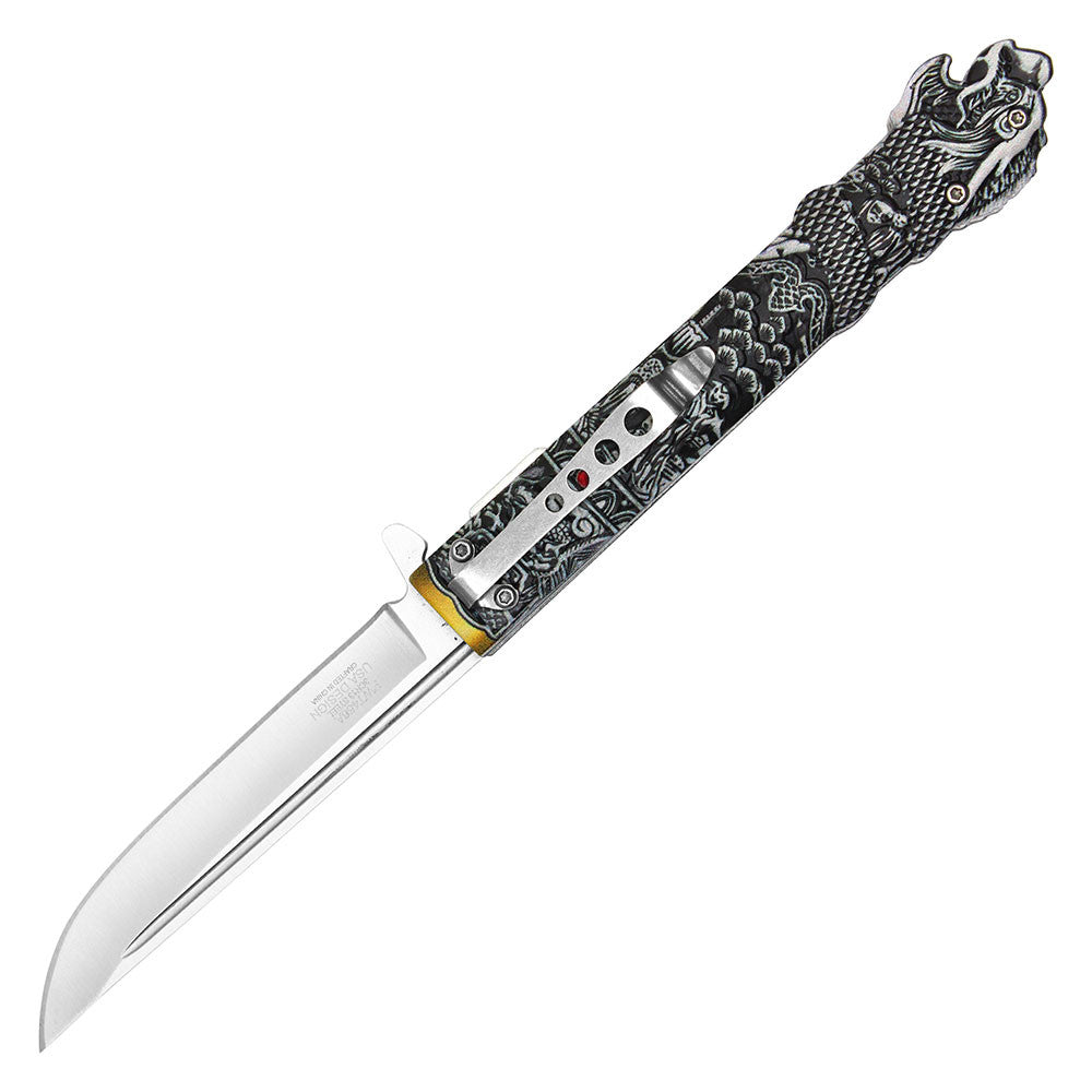 Highlander MacLeod Style Spring Assisted – Dragon Handle Folding Knife
