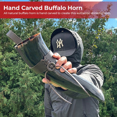 Medieval Norwegian Viking Drinking Horn: 24oz Authentic Natural Buffalo Horn