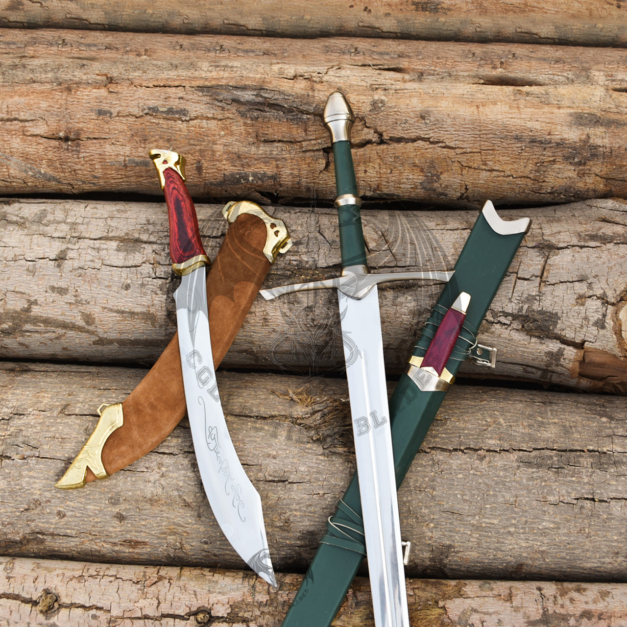 Set of Aragorn Strider Ranger Sword and Elven Knife