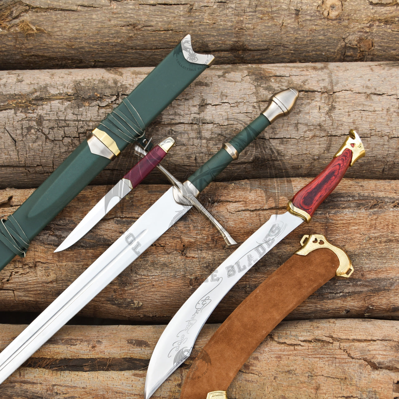 LOTRE Aragorn Strider Ranger Sword and Elven Knife set