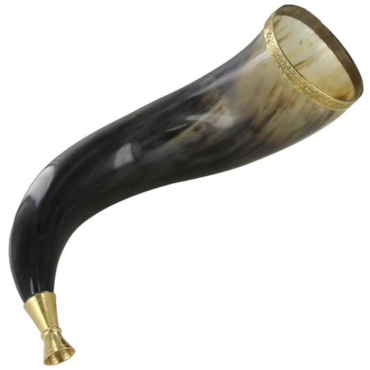 Warrior's Call Cow Horn Trumpet | Celtic Cross Battle Horn