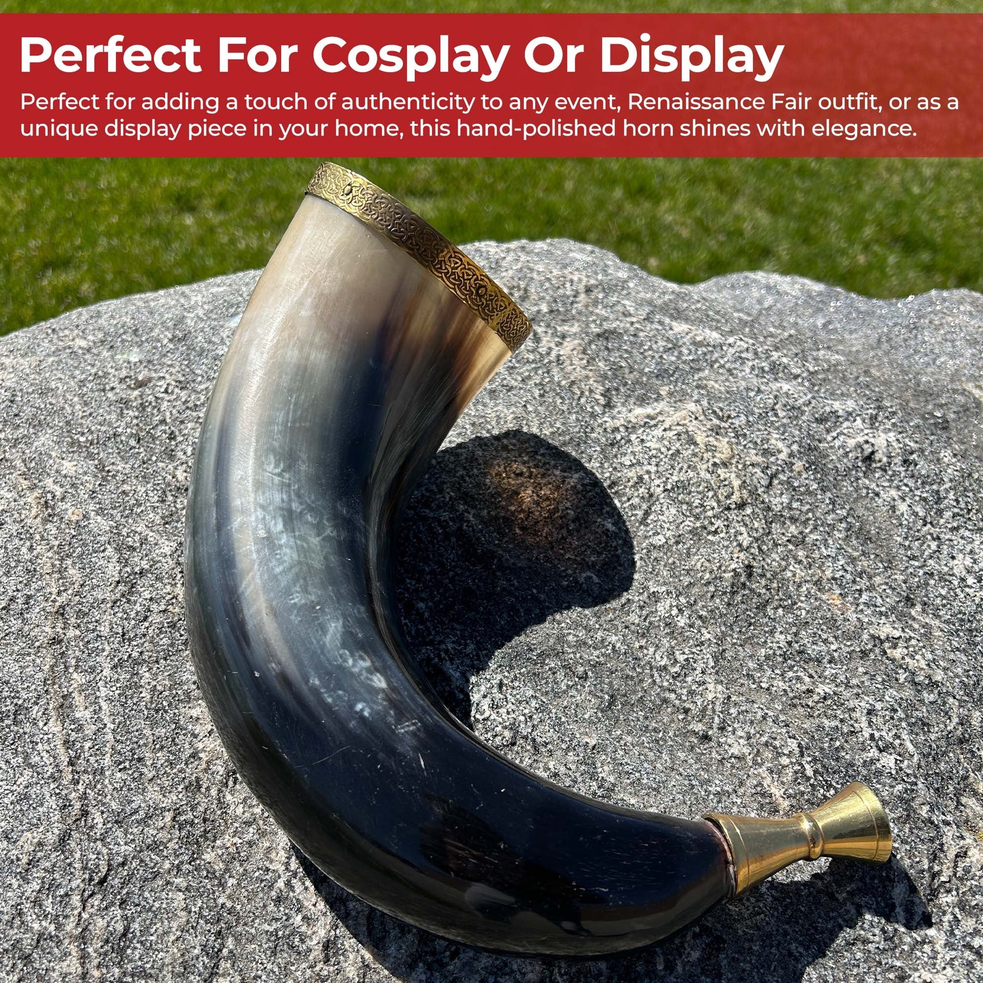 Warrior's Call Cow Horn Trumpet | Celtic Cross Battle Horn