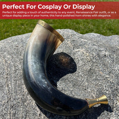 Warrior's Call Cow Horn Trumpet | Celtic Cross Battle Horn