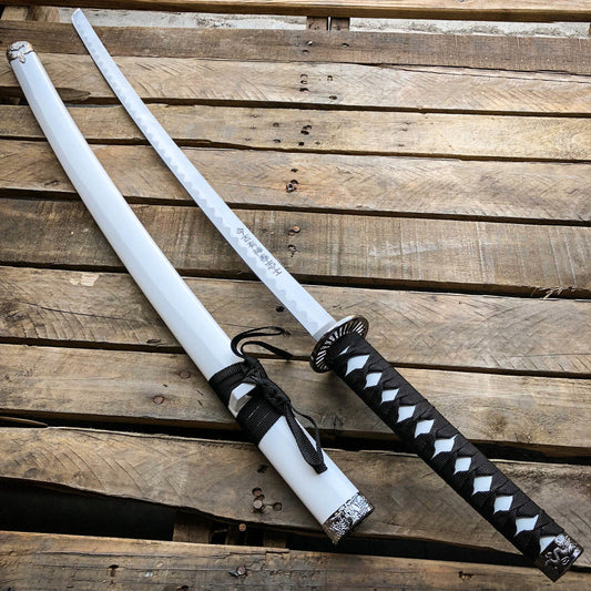 Samurai Ninja Bushido Katana – White Dragon Katana with Dragon Tsuba
