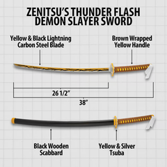 Zenitsu Thunder Flash Demon Slayer Sword